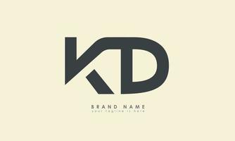 Alphabet letters Initials Monogram logo KD, DK, K and D vector