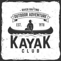 Kayak club. Vector illustration.