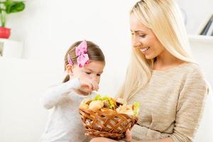 Cute Mom And Daughter With Pastries photo