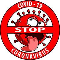 señal de stop del virus de la corona vector