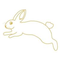 Contour drawing of a hare. A rabbit jumps vector