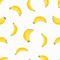 Vector seamless pattern with bananas. Endless illustration with tropical yellow fruits.