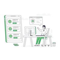 Easy to use flat illustration of application security vector