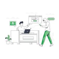 Check out flat illustration of account hacking vector