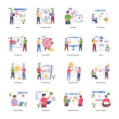 Flat Illustrations of Business Management