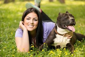 Girl And Dog photo