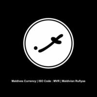 Maldives Currency, MVR Sign, Maldivian Rufiyaa Icon Symbol. Vector Illustration