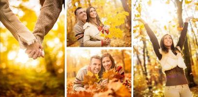 vista de collage de otoño foto