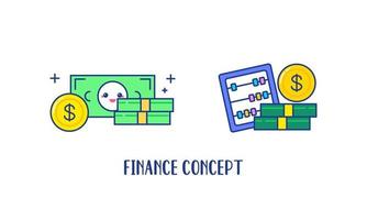 Cute Finance Concept with Line Vector