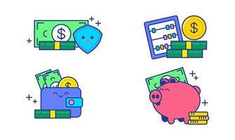 Cute Finance Concept with Line Vector