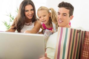 Happy Family Having Online Shopping photo