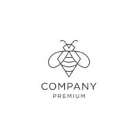 vector plano de plantilla de diseño de icono de logotipo de línea de diamante de abeja
