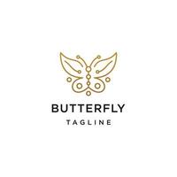 Luxury butterfly design with line art style logo template flat vector