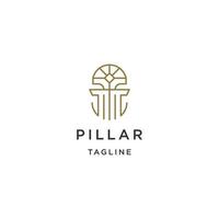 vector plano de plantilla de diseño de logotipo de línea de pilar