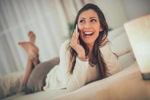 Cheerful Girl In Bed photo