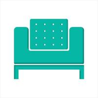 icono de diseño interior del hogar, icono de sofá, sala de estar, ilustración vectorial. estilo de diseño plano. vector