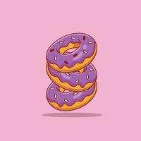 Ilustración de icono de vector de donuts. icono de comida concepto blanco aislado. estilo de caricatura plana adecuado para la página de inicio web, banner, pegatina, fondo