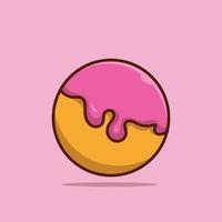 Ilustración de icono de vector de donuts. icono de comida concepto blanco aislado. estilo de caricatura plana adecuado para la página de inicio web, banner, pegatina, fondo