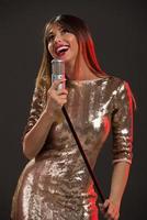 Woman Singer In Sequin Dress photo