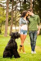 Young Couple With Dog photo