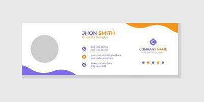 Email signature template or email footer and personal social media cover template vector