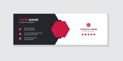 Email signature template and personal social banner template. Business email signature template design vector