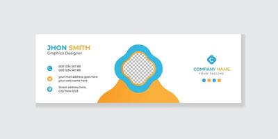 Email signature template design or email footer and creative social media banner vector