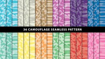 Collection military and army camouflage seamless pattern vector