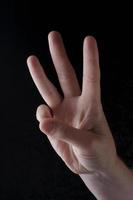 lenguaje de señas americano letra w foto