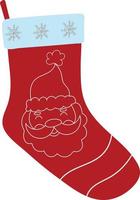 Christmas red sock for gifts. Single element. Vector. vector