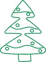 Christmas tree in doodle style. Single element. Vector. vector