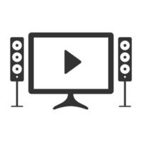 Black and white icon home theater vector