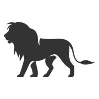 León icono blanco y negro vector