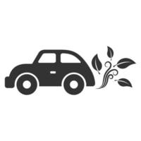 Black and white icon green car vector