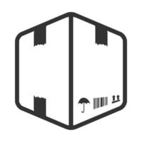 Black and white icon logistic box vector