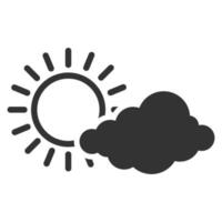 pronóstico de icono blanco y negro parcialmente nublado vector