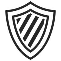 Black and white icon shield stripe vector