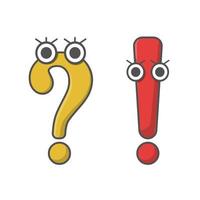 Question mark, exclamation mark, icon clip art. vector