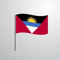 Antigua and Barbuda waving Flag vector