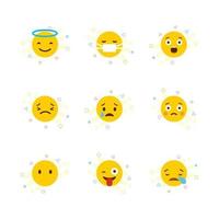 Set of Yellow emojis design vector
