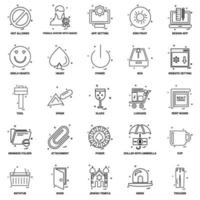 25 conjunto de iconos de línea de mezcla de concepto de negocio vector