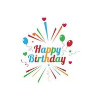 letras de caligrafía feliz cumpleaños tarjeta de felicitación y diseño de vector de banner