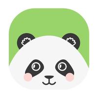 Cute panda in a square vector