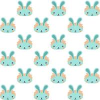 Cute rabbit head pattern, bush on the background vector