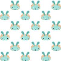Cute rabbit head pattern, bush on the background vector