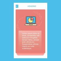Pie chart on Laptop mobile vertical banner design design Vector