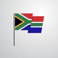 South Africa waving Flag design vector