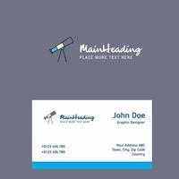 Telescope logo Design with business card template Elegant corporate identity Vector