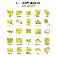 conjunto de iconos de entrega amarillo futuro paquete de iconos de último diseño vector