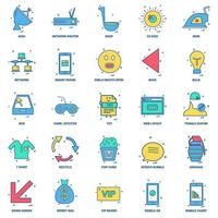 25 Business Concept Mix Flat Color Icon set vector